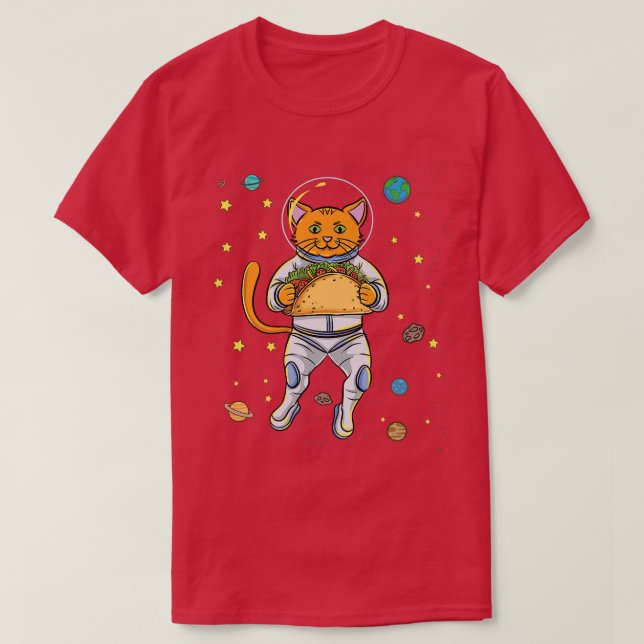 Katzenastronaut mit TACO T-Shirt (Design vorne)