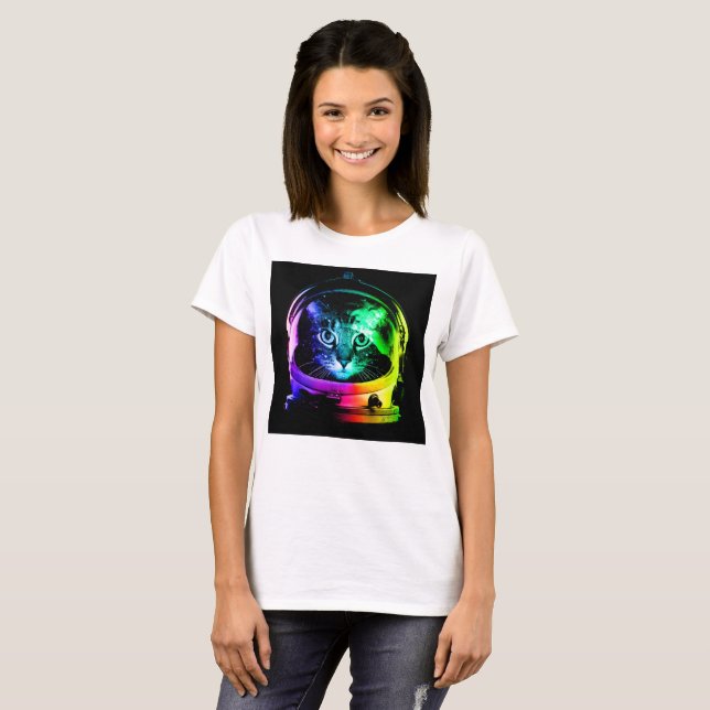 Katzenastronaut T-Shirt (Vorne ganz)