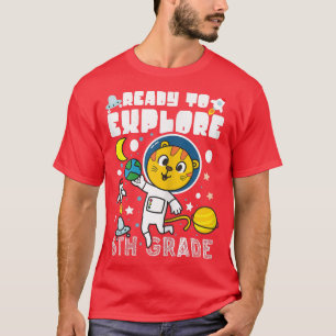 Katzenastronaut zurück zur Schule, bereit zum 6. T-Shirt