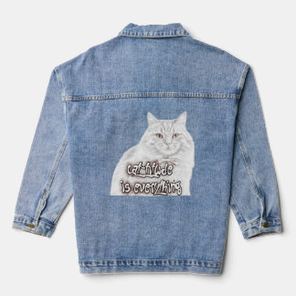 Katzenattitüde ist alles — trag deine Selbstsicher Jeansjacke