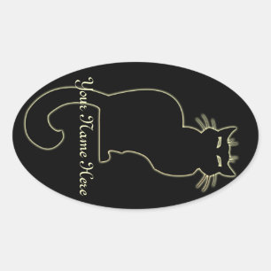 Katzenaufkleber Personalisiert Katzenaufkleber Kat Ovaler Aufkleber