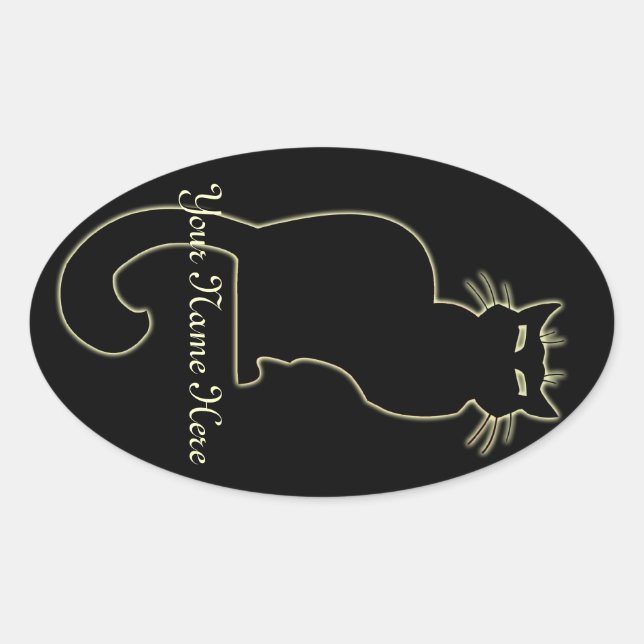 Katzenaufkleber Personalisiert Katzenaufkleber Kat Ovaler Aufkleber (Vorderseite)