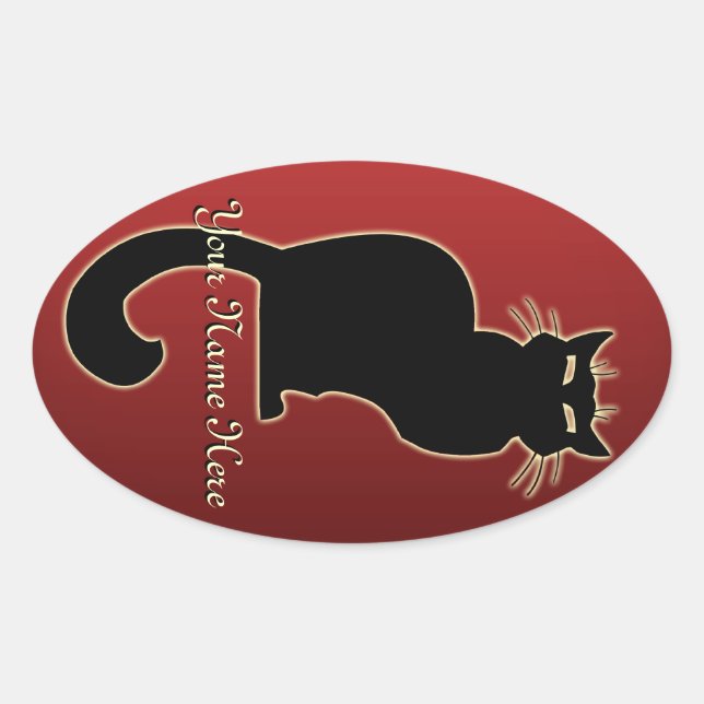 Katzenaufkleber Personalisiert Katzenaufkleber Kat Ovaler Aufkleber (Vorderseite)