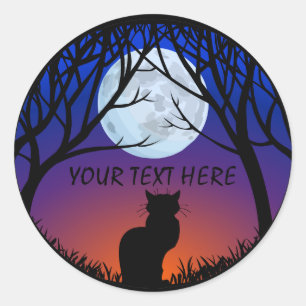 Katzenaufkleber Personalisierte schwarze Katzenauf Runder Aufkleber