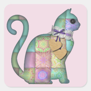 Katzenaufkleber Quadratischer Aufkleber