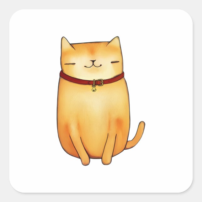 Katzenaufkleber Quadratischer Aufkleber (Vorderseite)
