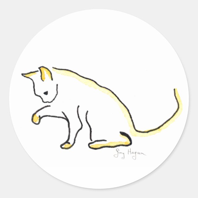 Katzenaufkleber Runder Aufkleber (Vorderseite)