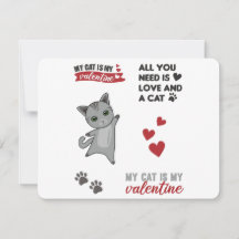 Katzenaufkleber Set Meine Katze ist mein Valentine