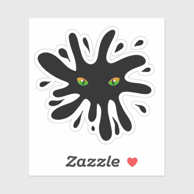 Katzenaugen mit Blick auf einen schwarzen Block Aufkleber (Blatt)