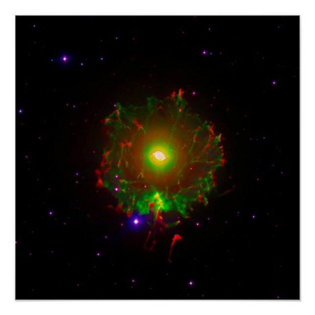Katzenaugen-Nebel oder NGC 6543 Farbbild Poster (Vorderseite)