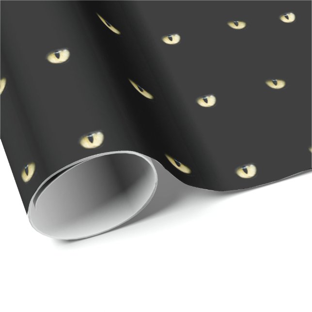 Katzenaugen-Packpapier Halloweens schwarzes Geschenkpapier (Rolleneckpunkt)