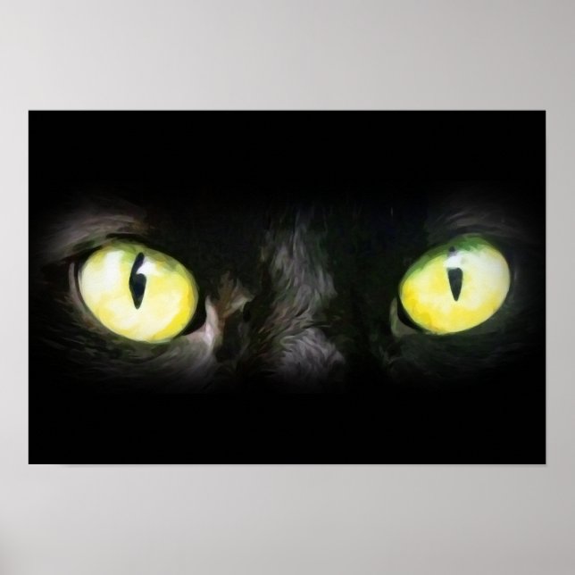 Katzenaugen, Schwarz und Gelb Poster (Vorne)