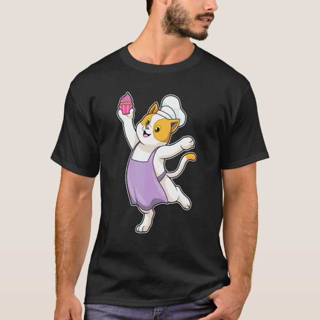 Katzenbäcker-Muffin-Kochmütze T-Shirt (Vorderseite)