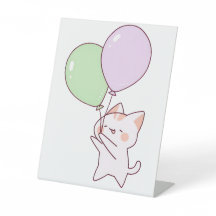 Katzenballon zeichnend