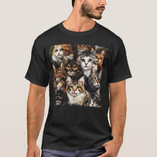 Katzenbande Neugierige Katzen Feline Freunde lusti T-Shirt