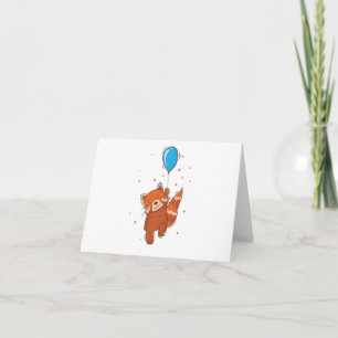 Katzenbär mit Luftballon Bärenkatze Bambus Einladung