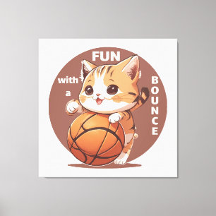 Katzenbasketball Leinwanddruck