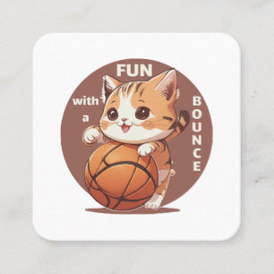 Katzenbasketball Quadratische Visitenkarte