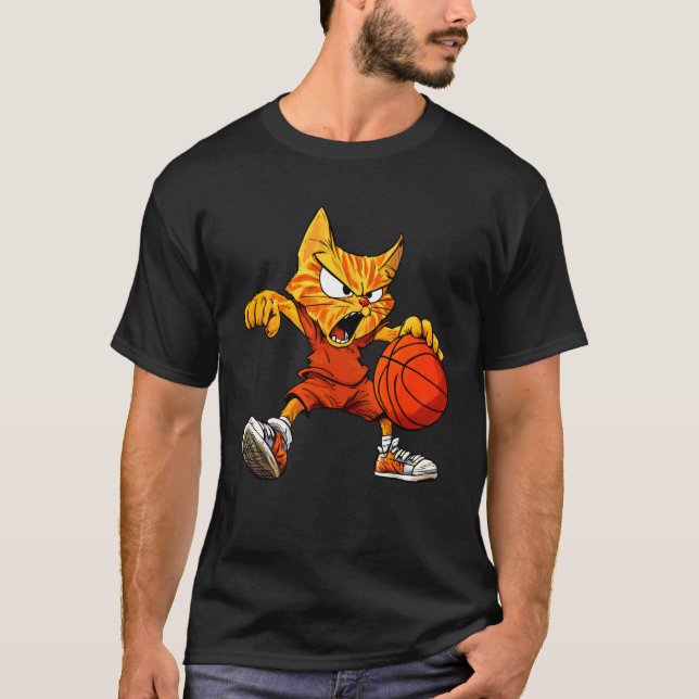 Katzenbasketball T-Shirt (Vorderseite)