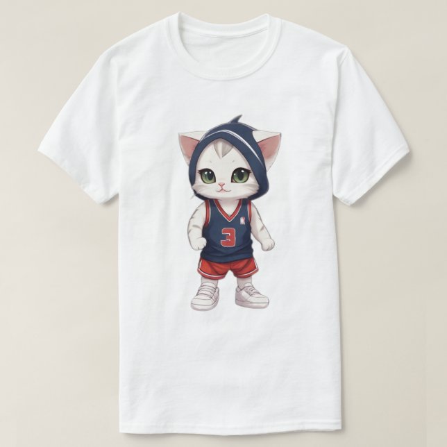 Katzenbasketball T-Shirt (Design vorne)