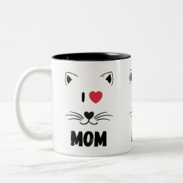 Katzenbecher Ich liebe Mama Zweifarbige Tasse