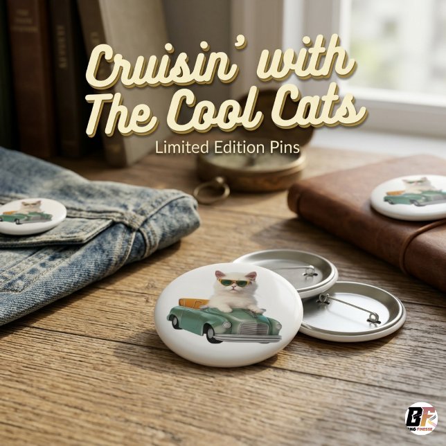 Katzenbenutzung Kinderwagen minimalistisch elegant Button (Von Creator hochgeladen)