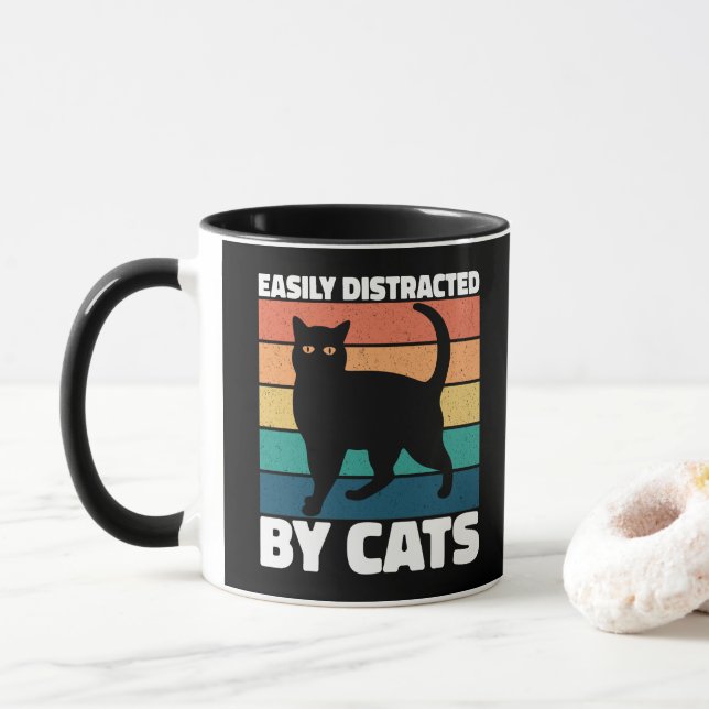 Katzenbesitzer bei Niedlichen Katzen, leicht abgel Tasse (Mit Donut)