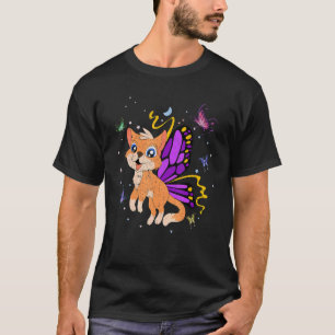 Katzenbesitzer Fantasy Schmetterling Katze Süße T-Shirt