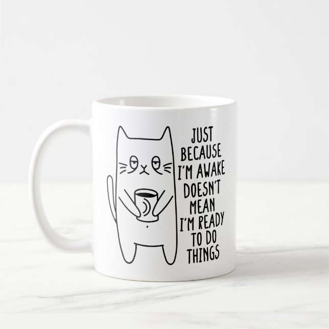 Katzenbesitzer nur weil ich Katzenjäger-Spaß Lover Kaffeetasse (Links)