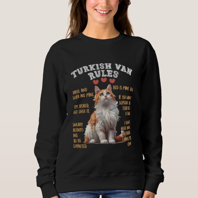 Katzenbesitzer TÜKISH VAN RULES Funny Turkish Van  Sweatshirt (Vorderseite)