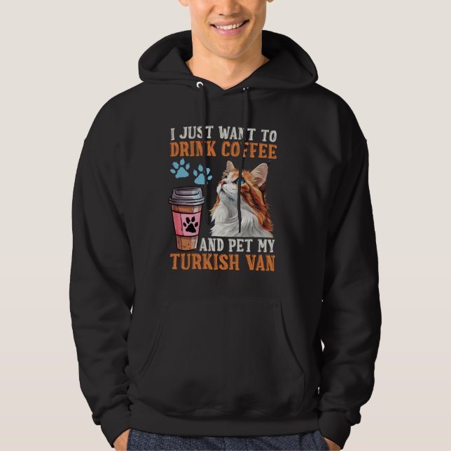 Katzenbesitzer WILL EINFACH KAFFEE PET MEIN TÜRKIS Hoodie (Vorderseite)