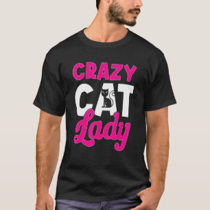 Katzenbesitzerin Blumen Verrückte Katzenlady T-Shirt