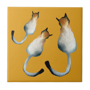 Katzenbild in Schwarz-Braun Fliese