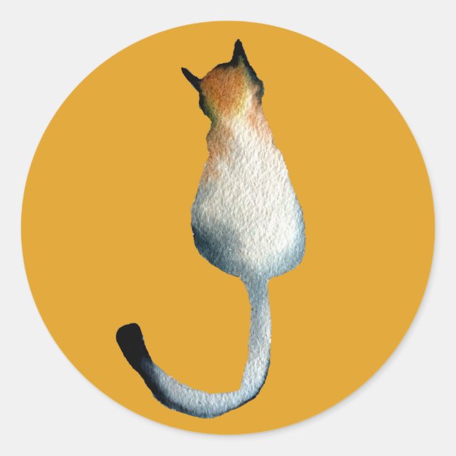 Katzenbild in Schwarz-Braun Runder Aufkleber (Vorderseite)