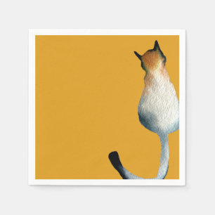 Katzenbild in Schwarz-Braun Serviette