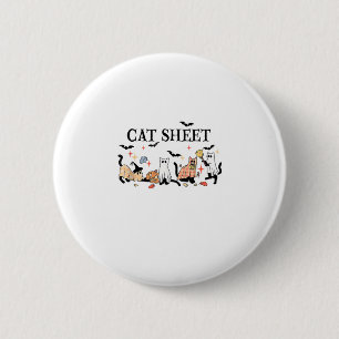 Katzenblatt Niedliche schwarze Katzen im Ghost Hal Button