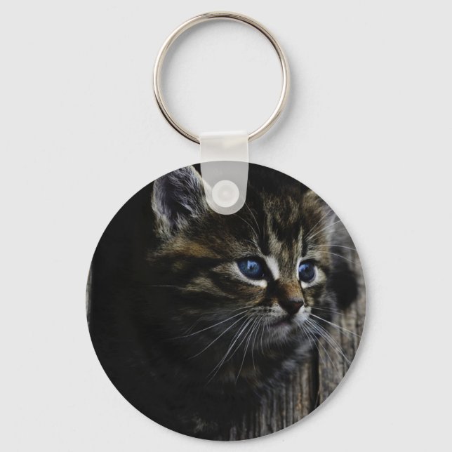 Katzenblaue Augen Schlüsselanhänger (Vorderseite)