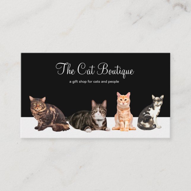 Katzenboutique Einzelhandel oder Webseite Visitenkarte (Vorderseite)