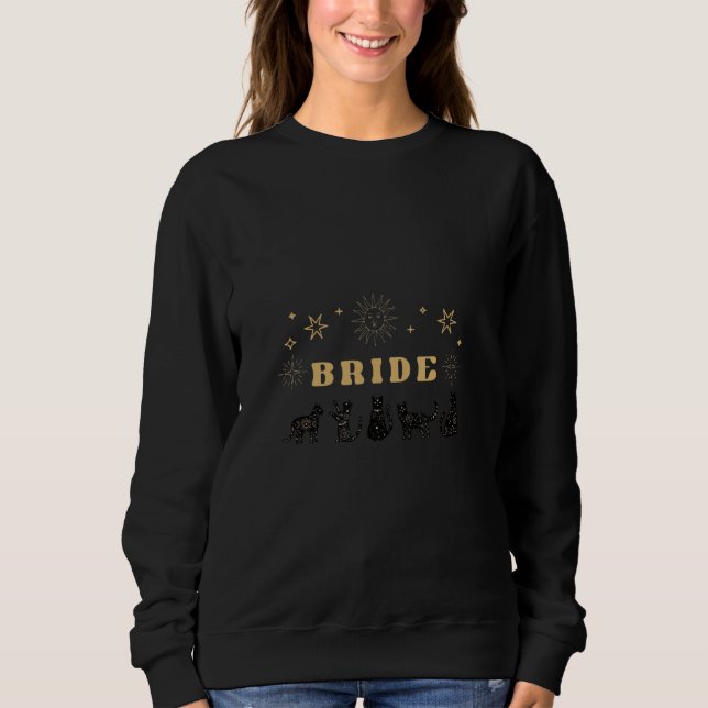 Katzenbraut Hochzeit Junggesellinnenabschied Sweatshirt (Vorderseite)