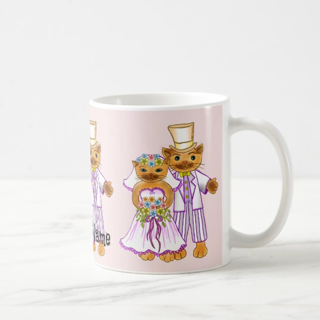 Katzenbraut und Hochzeitsfeier Tasse (Rechts)