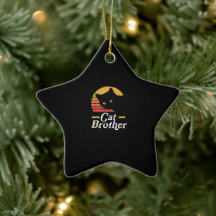 Katzenbruder im Vintage-Stil Retro-Geschenk für Ka Keramik Ornament