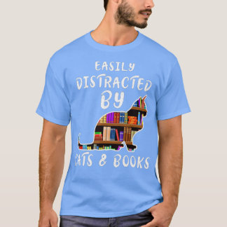 Katzenbuch leicht abgelenkt von Katzen und Buch T-Shirt