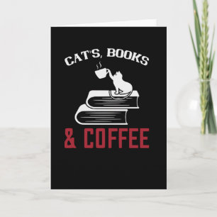 Katzenbücher und Kaffee Karte