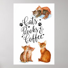 Katzenbücher und Kaffee
