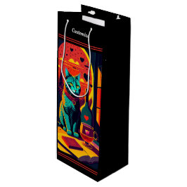 Katzenbücher und Wein im Sonnenschein Geschenktüte Für Weinflaschen