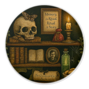 Katzenbücherregal Keramikknauf
