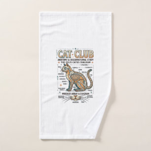 Katzenclub Katze Anatomie Wissenschaftliches Diagr Handtuch