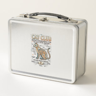 Katzenclub Katze Anatomie Wissenschaftliches Diagr Metall Brotdose
