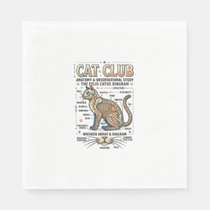 Katzenclub Katze Anatomie Wissenschaftliches Diagr Serviette