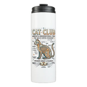 Katzenclub Katze Anatomie Wissenschaftliches Diagr Thermosbecher